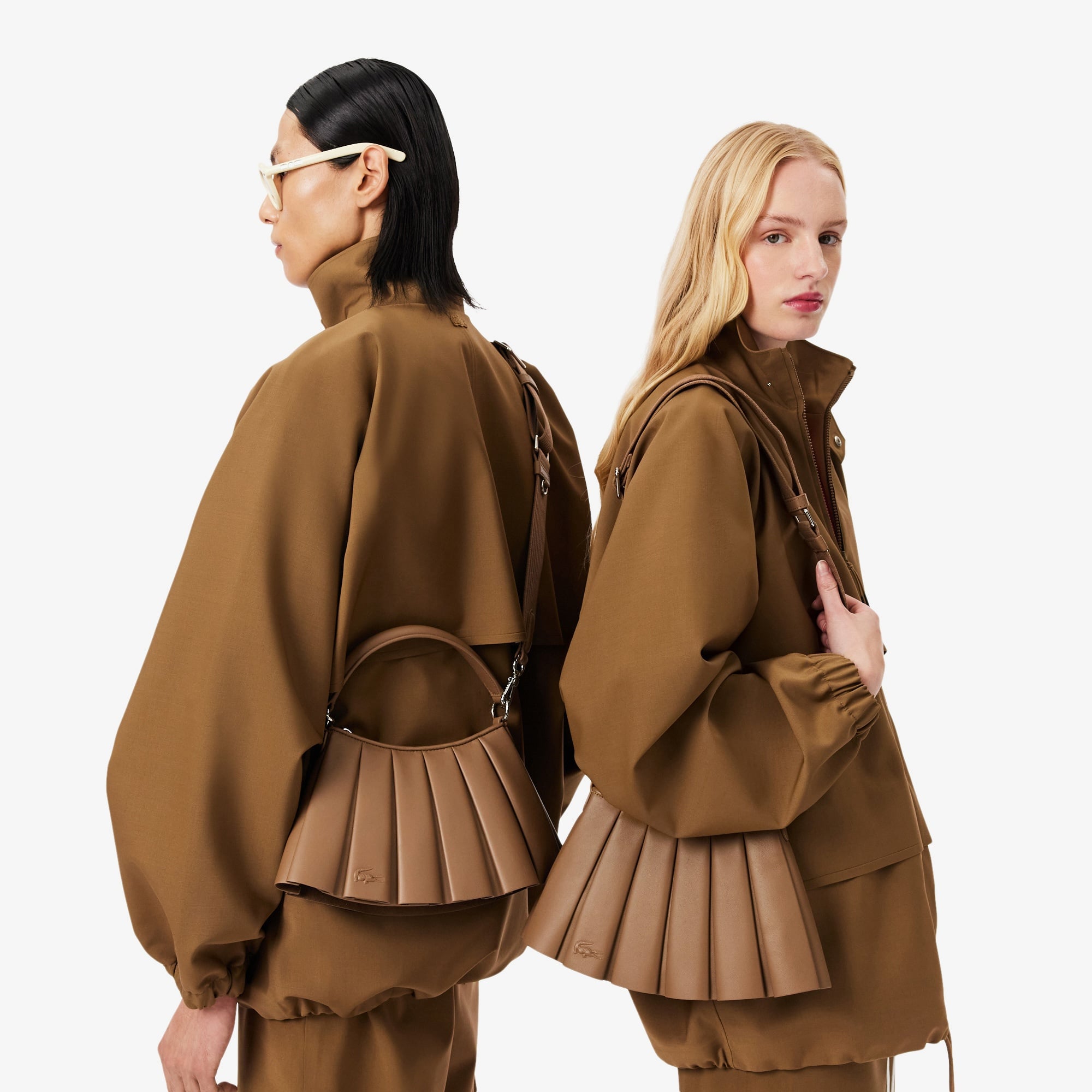 Lacoste Small Lenglen Kadın Deri Kahverengi Omuz Çantası