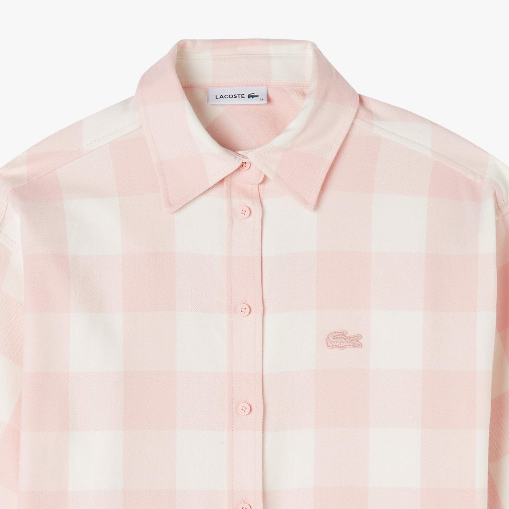 Lacoste Kadın Kareli Pembe Gömlek