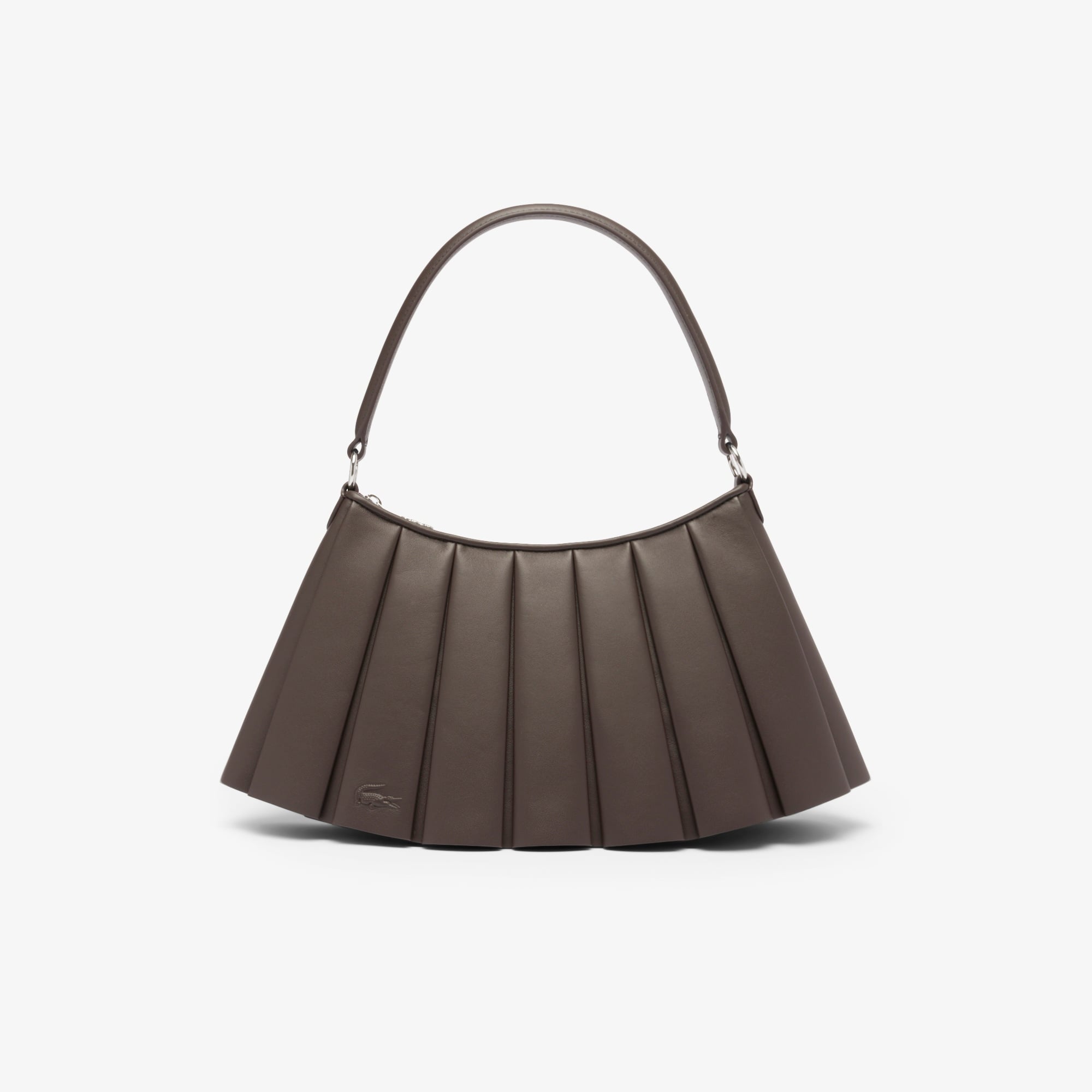 Lacoste Medium Lenglen Kadın Deri Koyu Kahverengi Omuz Çantası