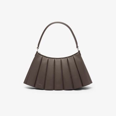  Lacoste Medium Lenglen Kadın Deri Koyu Kahverengi Omuz Çantası