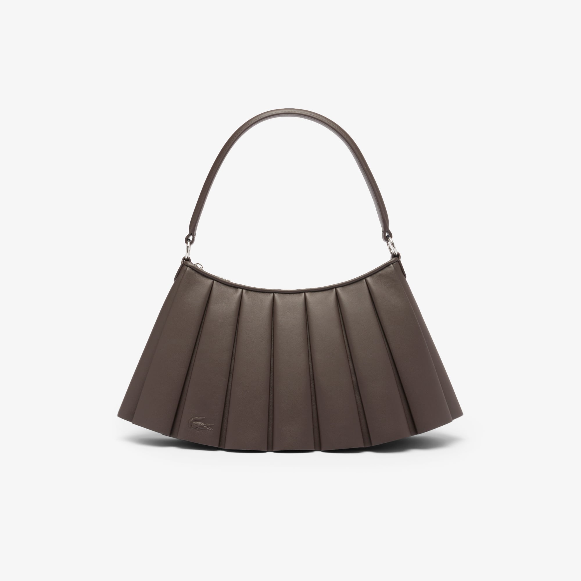  Lacoste Medium Lenglen Kadın Deri Koyu Kahverengi Omuz Çantası