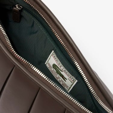  Lacoste Medium Lenglen Kadın Deri Koyu Kahverengi Omuz Çantası