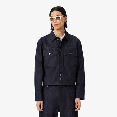  Lacoste Runway Erkek Regular Fit Gömlek Yaka Denim Lacivert Ceket