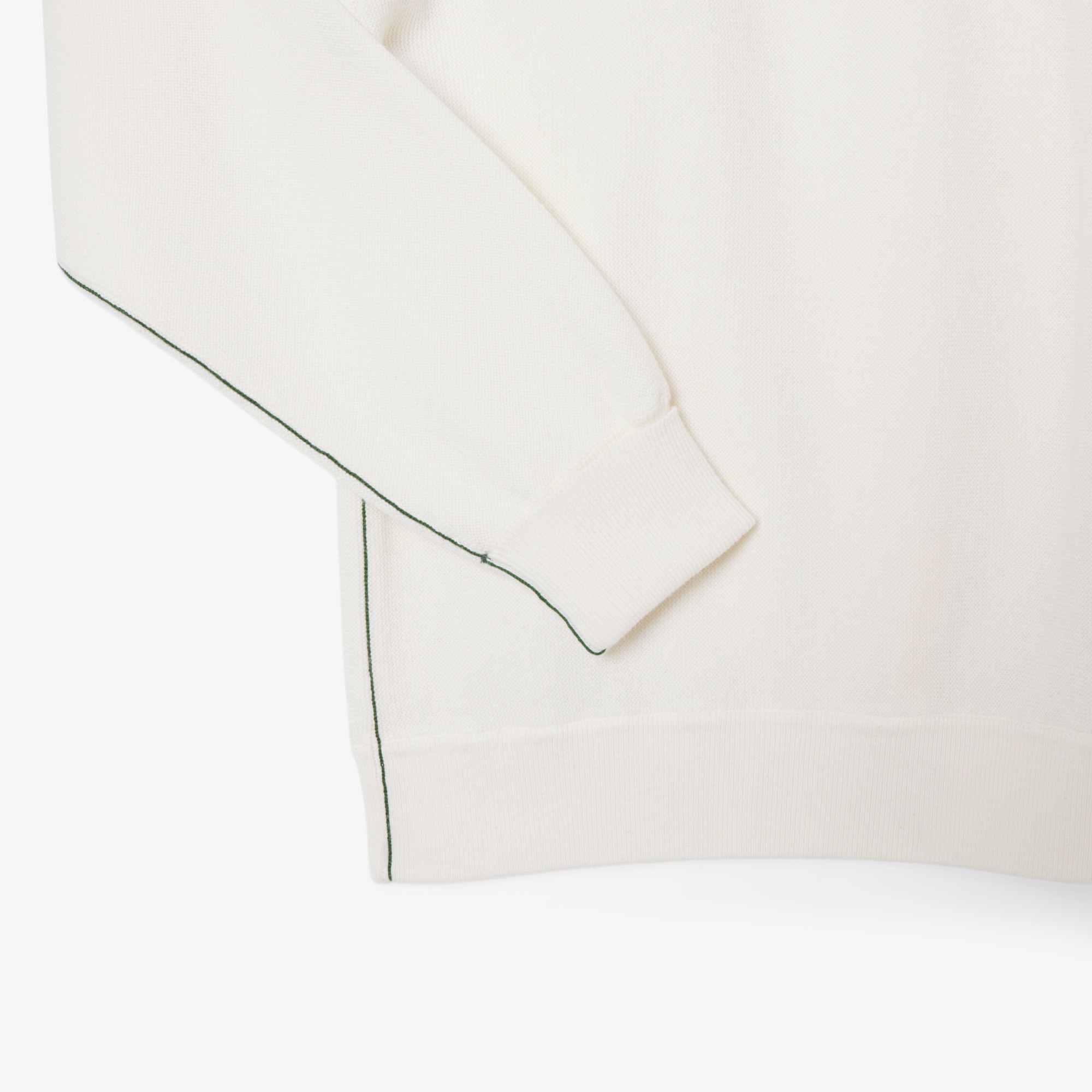 Lacoste Kadın Relaxed Fit Bisiklet Yaka Beyaz Kazak