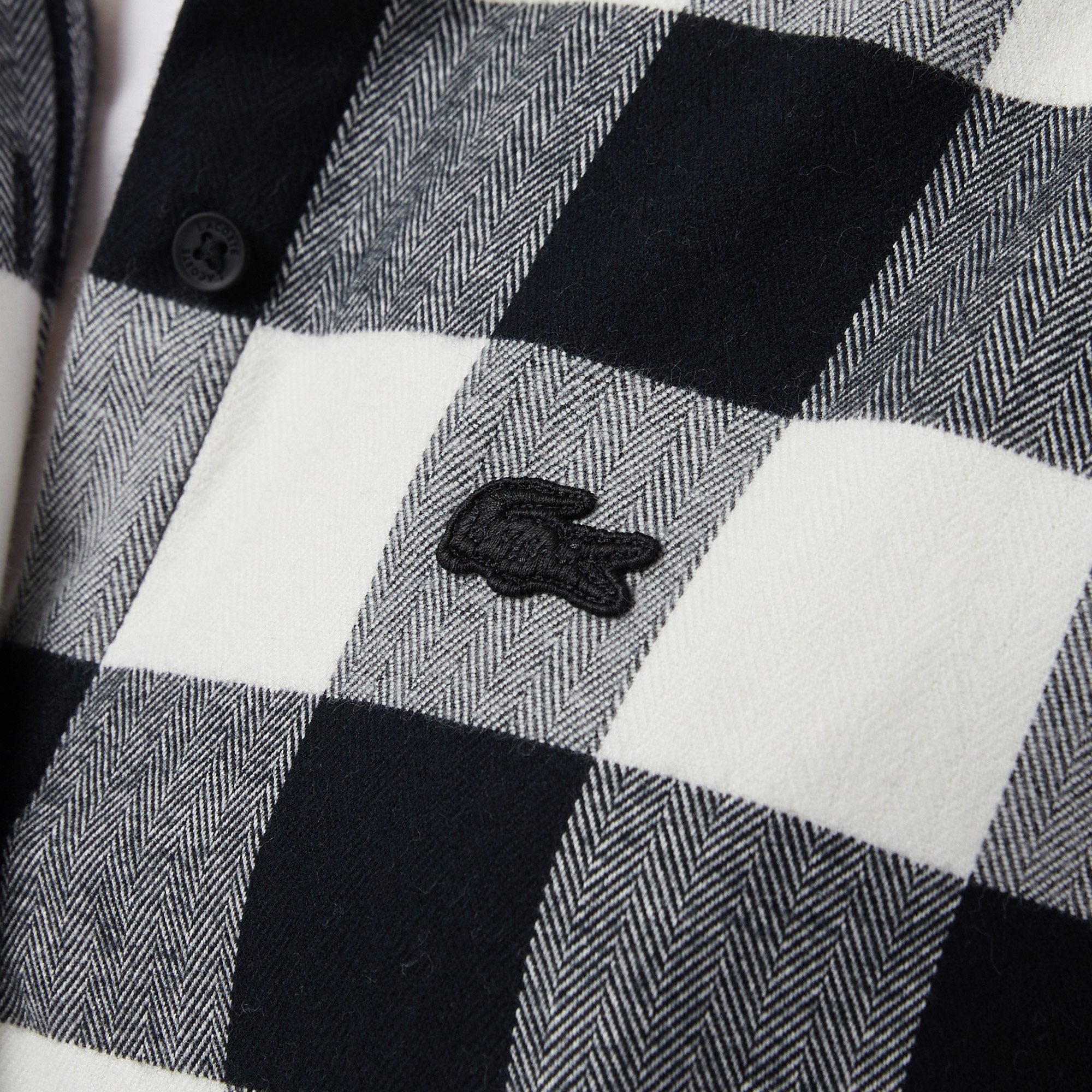 Lacoste Kadın Kareli Siyah Gömlek