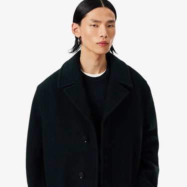  Lacoste Runway Erkek Oversize Fit Yün Haki Kaban