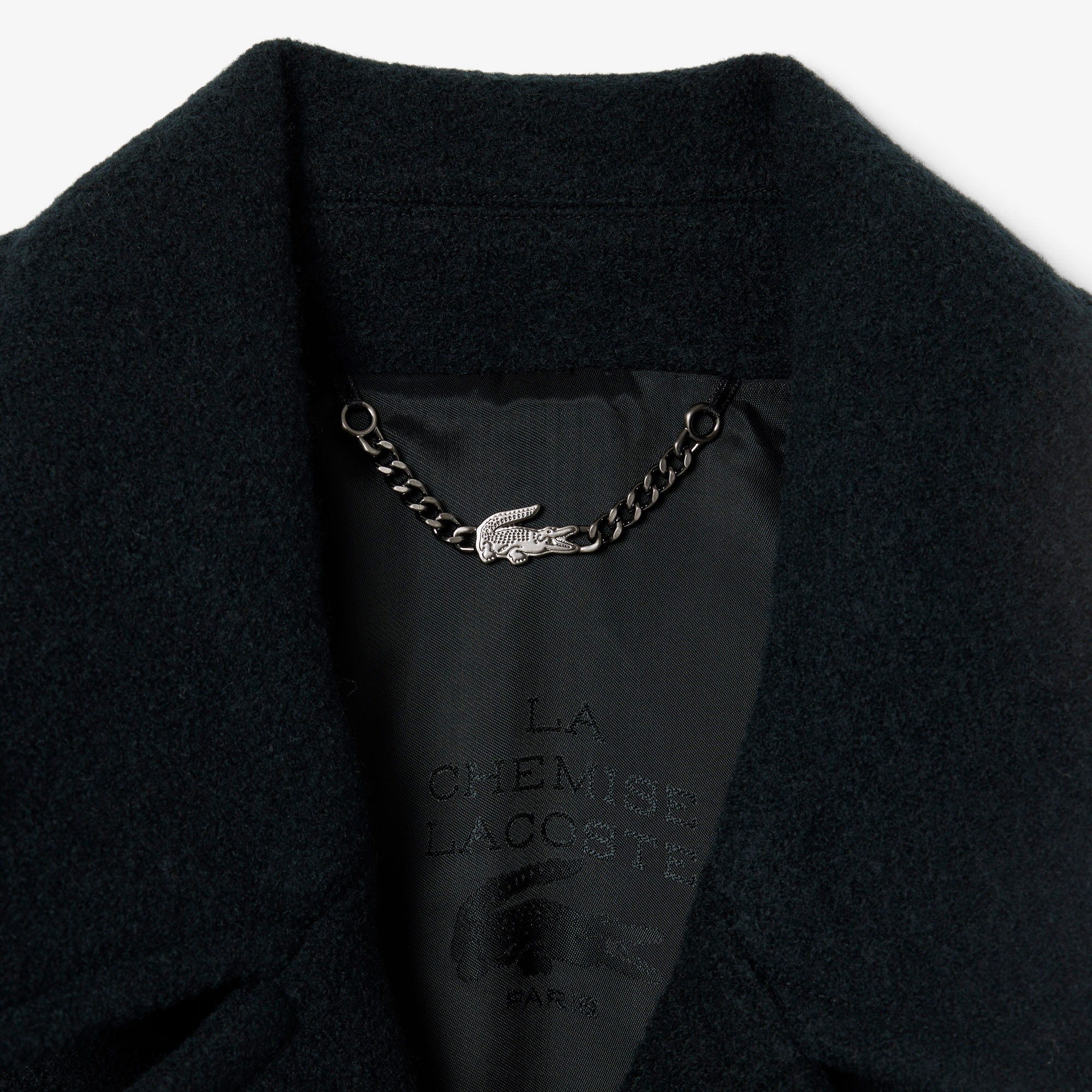 Lacoste Runway Erkek Oversize Fit Yün Haki Kaban