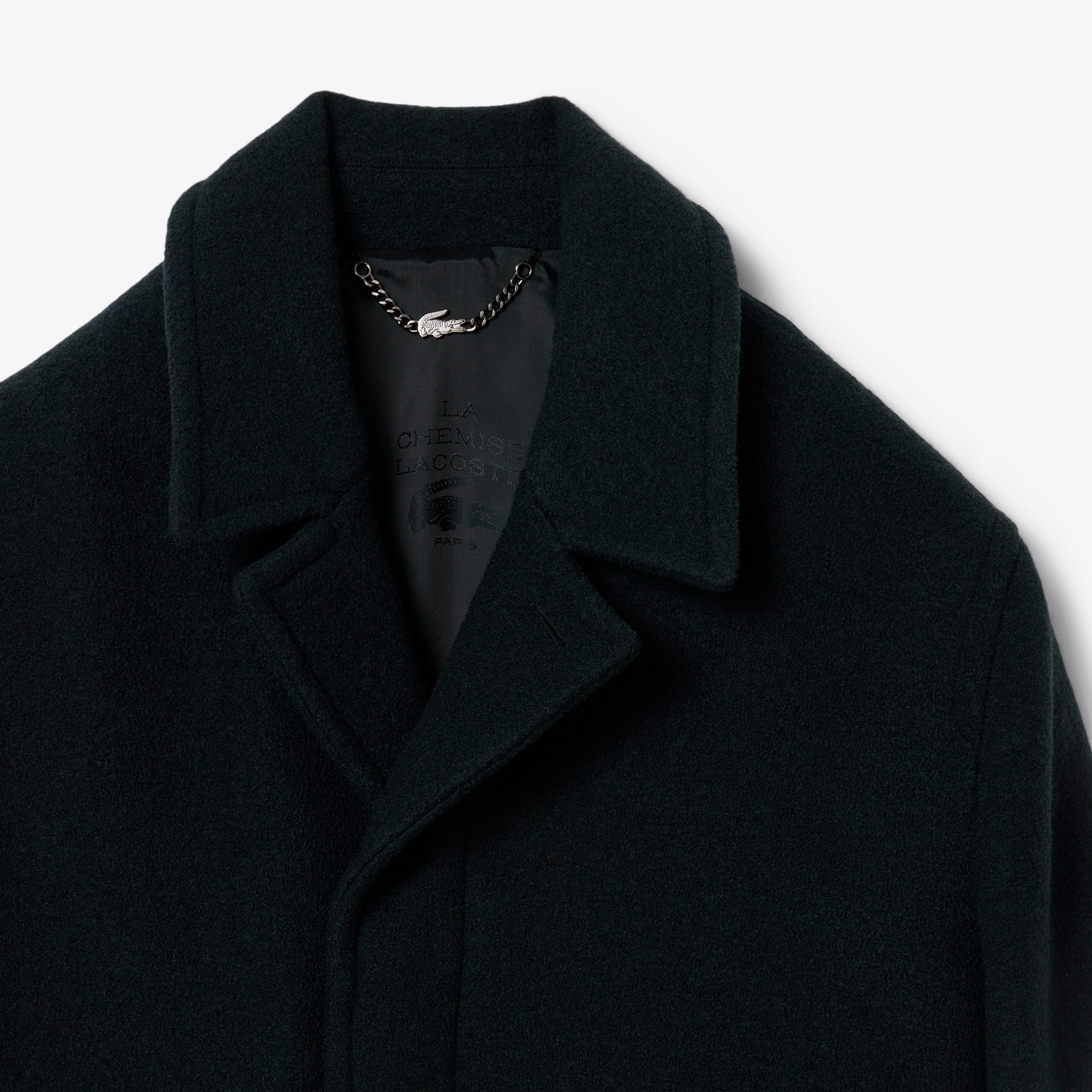 Lacoste Runway Erkek Oversize Fit Yün Haki Kaban