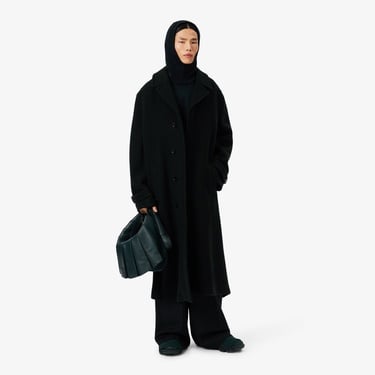  Lacoste Runway Erkek Oversize Fit Yün Haki Kaban