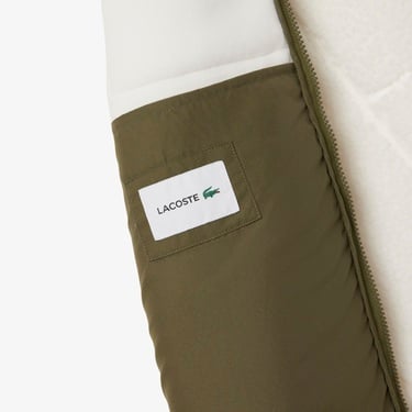  Lacoste Erkek Regular Fit Fermuarlı Renk Bloklu Beyaz Mont
