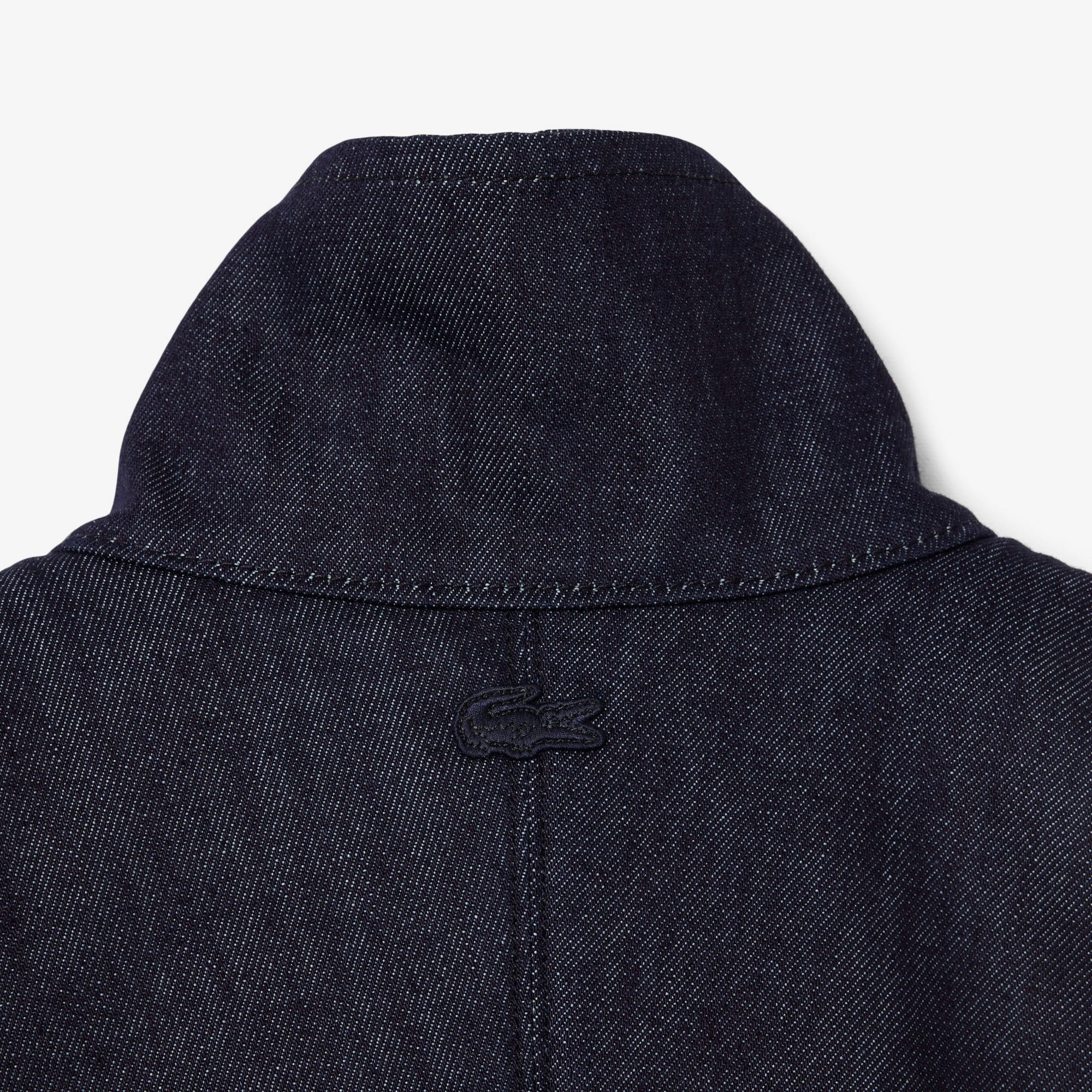 Lacoste Runway Unisex Oversize Fit Dik Yaka Denim Lacivert Ceket