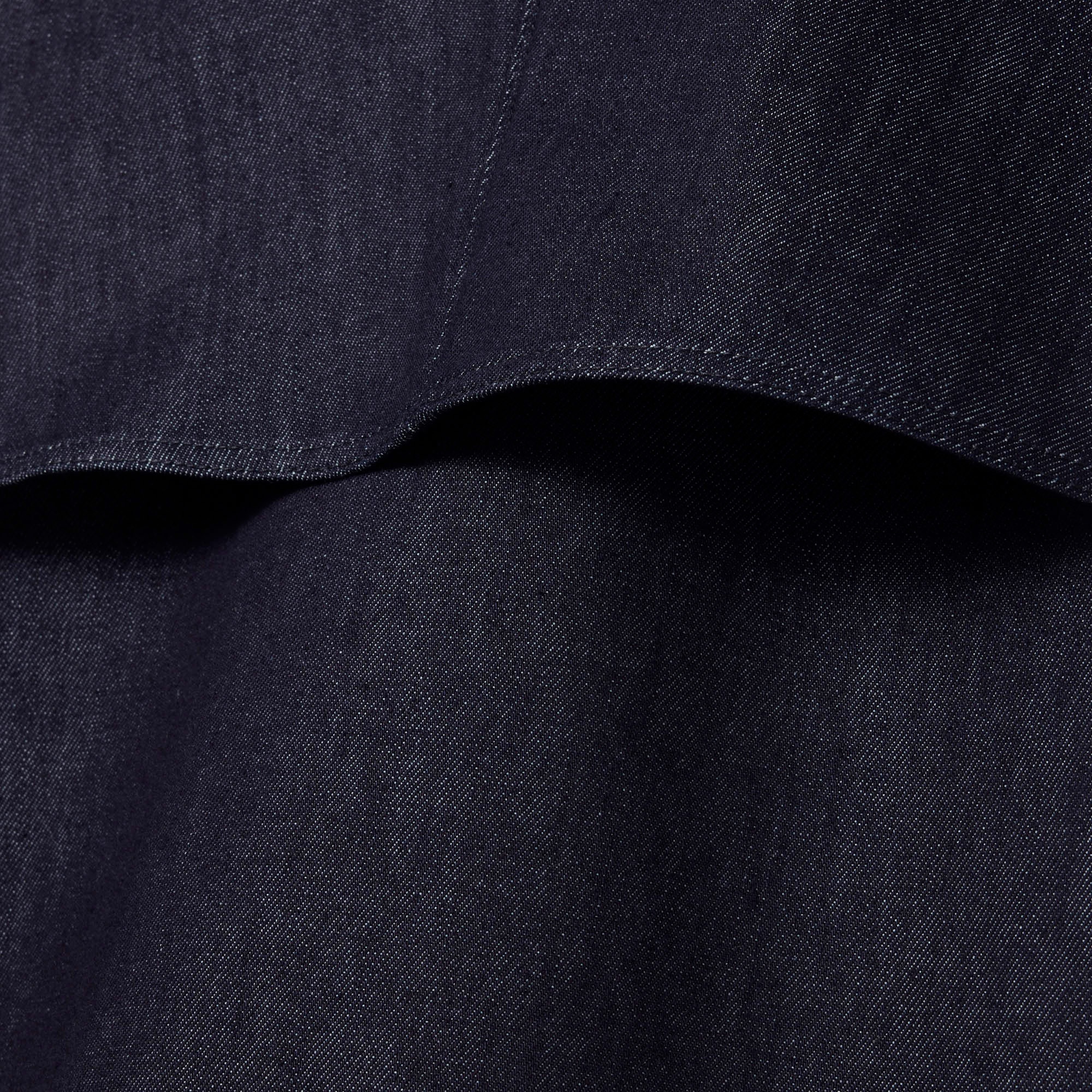 Lacoste Runway Unisex Oversize Fit Dik Yaka Denim Lacivert Ceket