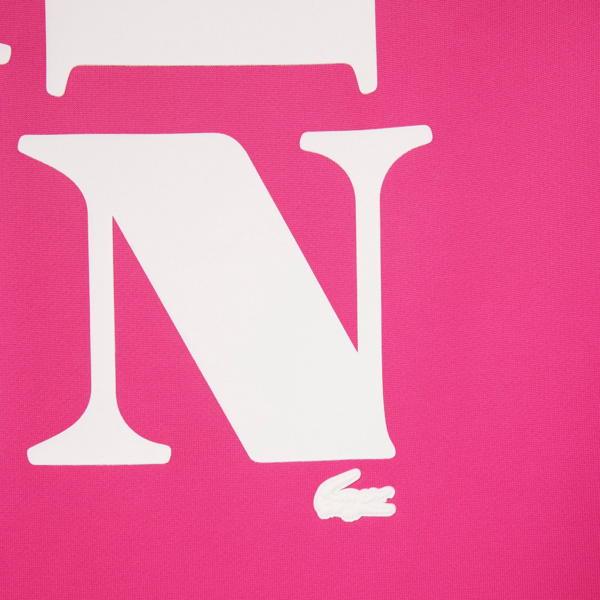 Lacoste Runway Unisex Relaxed Fit Bisiklet Yaka Baskılı Pembe T-Shirt