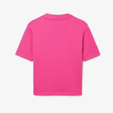  Lacoste Runway Unisex Relaxed Fit Bisiklet Yaka Baskılı Pembe T-Shirt