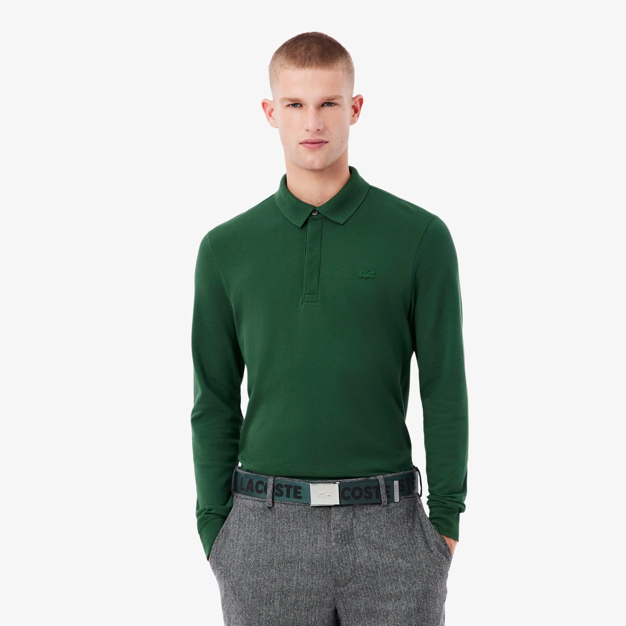 Lacoste Casual Erkek Baskılı Koyu Yeşil Kemer