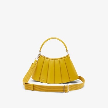  Lacoste Small Lenglen Kadın Deri Sarı Omuz Çantası