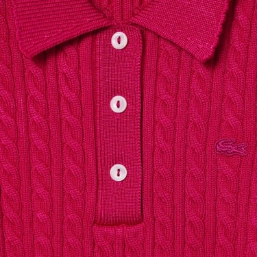  Lacoste Runway Kadın Kısa Kollu Polo Yaka Pembe Triko