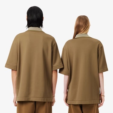  Lacoste Runway Unisex Oversize Fit Kahverengi Polo