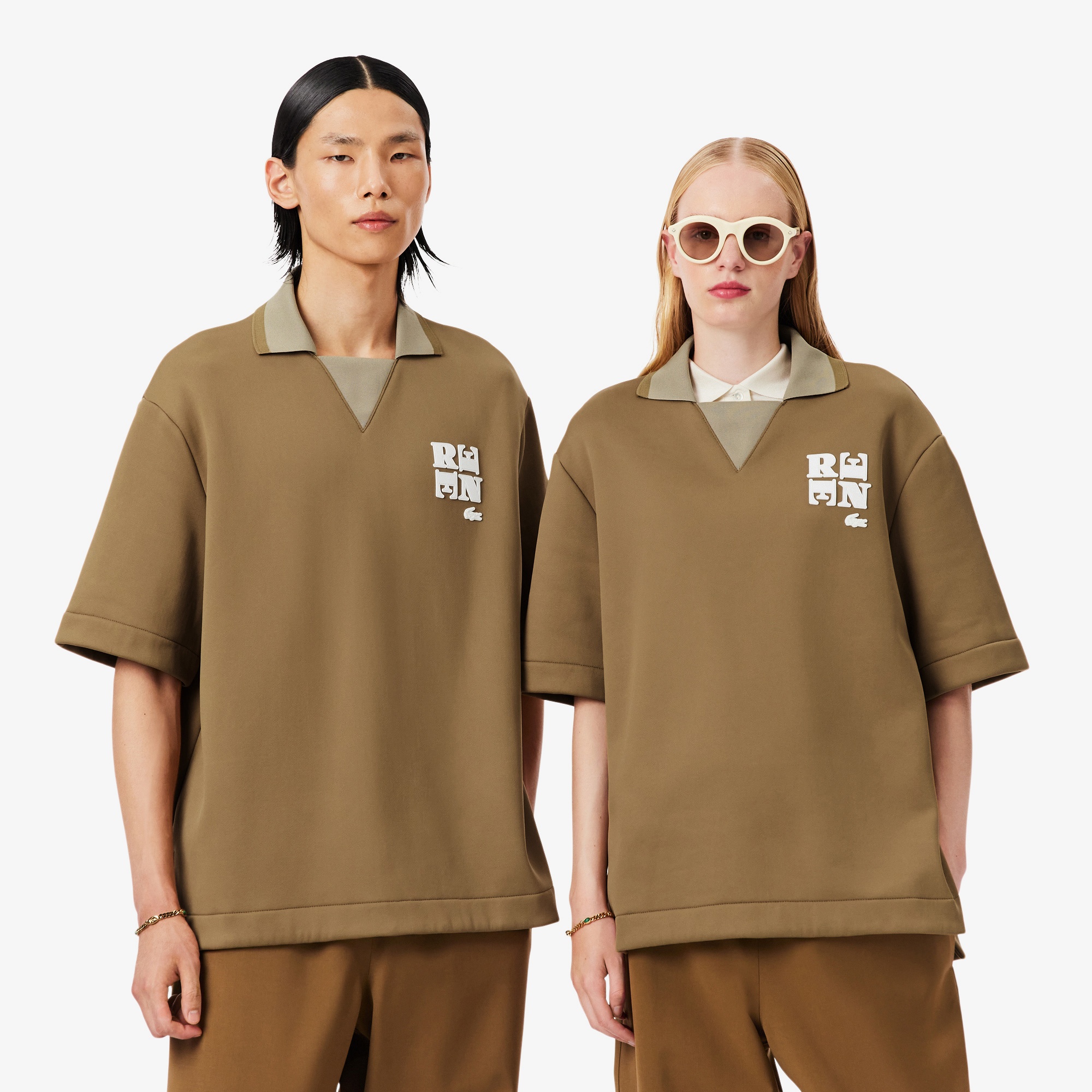 Lacoste Runway Unisex Oversize Fit Kahverengi Polo