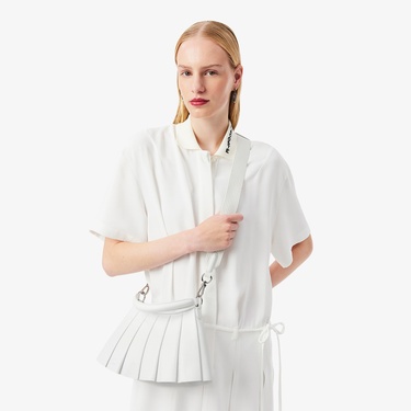  Lacoste Small Lenglen Kadın Deri Beyaz Omuz Çantası