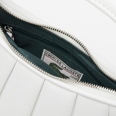  Lacoste Small Lenglen Kadın Deri Beyaz Omuz Çantası