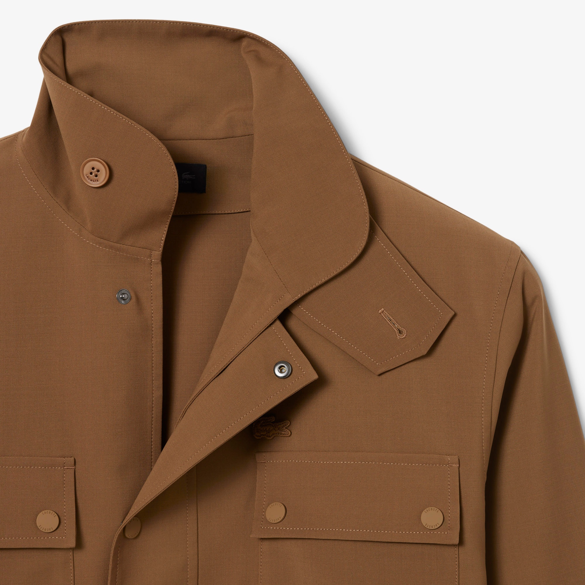 Lacoste Runway Erkek Regular Fit Dik Yaka Kahverengi Ceket