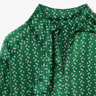  Lacoste Runway Kadın Desenli Yeşil Bluz