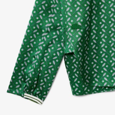  Lacoste Runway Kadın Desenli Yeşil Bluz