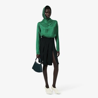  Lacoste Runway Kadın Desenli Yeşil Bluz