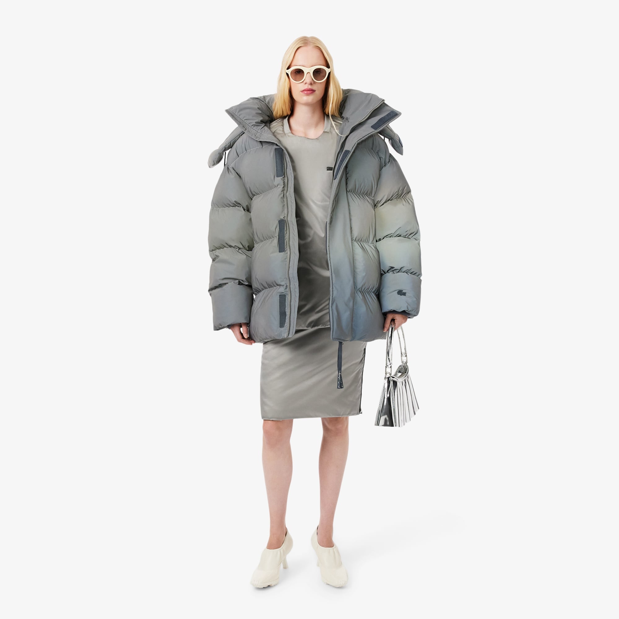 Lacoste Runway Small Lenglen Kadın Gri Omuz Çantası