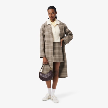  Lacoste Maheki Kadın Monogram Deri Koyu Kahverengi Omuz Çantası