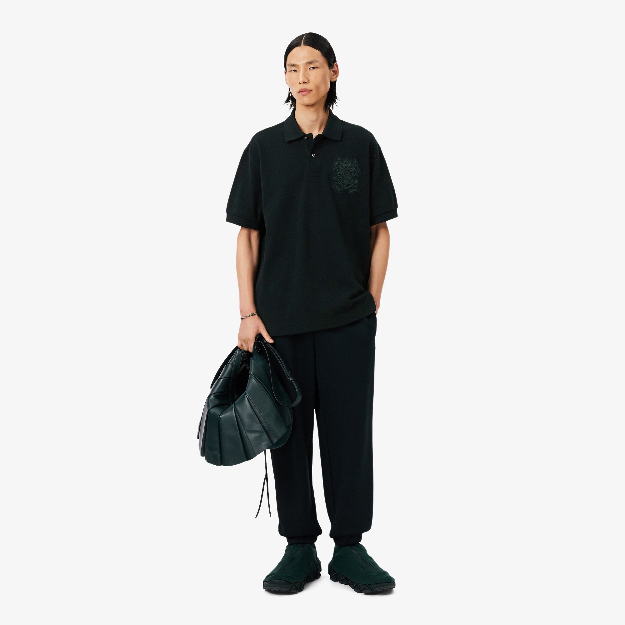 Lacoste Runway Unisex Loose Fit Koyu Yeşil Polo