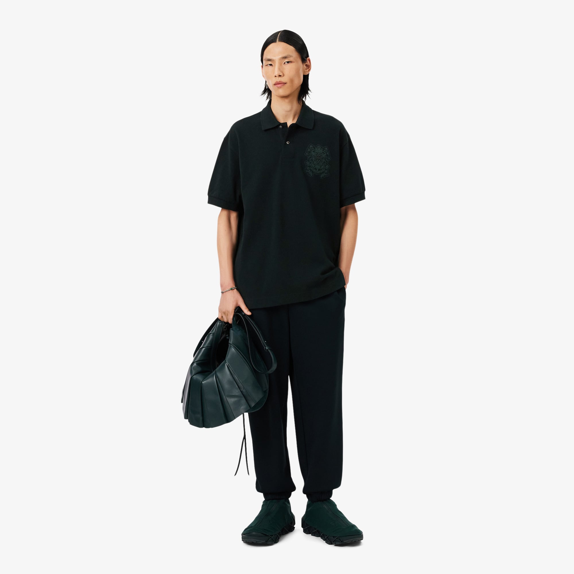  Lacoste Runway Unisex Loose Fit Koyu Yeşil Polo