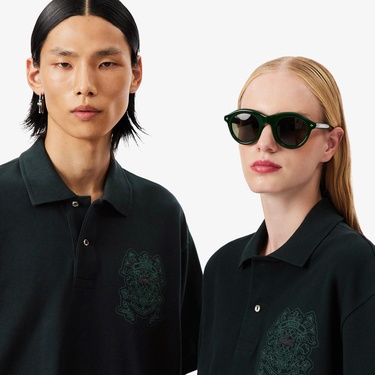  Lacoste Runway Unisex Loose Fit Koyu Yeşil Polo