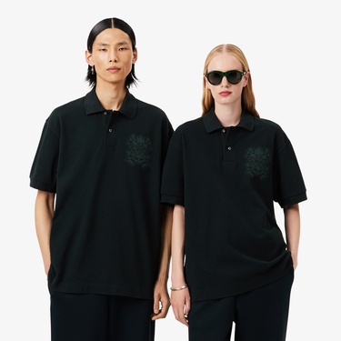  Lacoste Runway Unisex Loose Fit Koyu Yeşil Polo