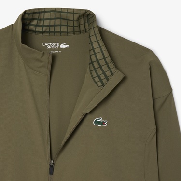  Lacoste Erkek Regular Fit Fermuarlı Baskılı Haki Eşofman Takımı
