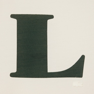  Lacoste Runway Kadın Bisiklet Yaka Baskılı İpek Beyaz T-Shirt