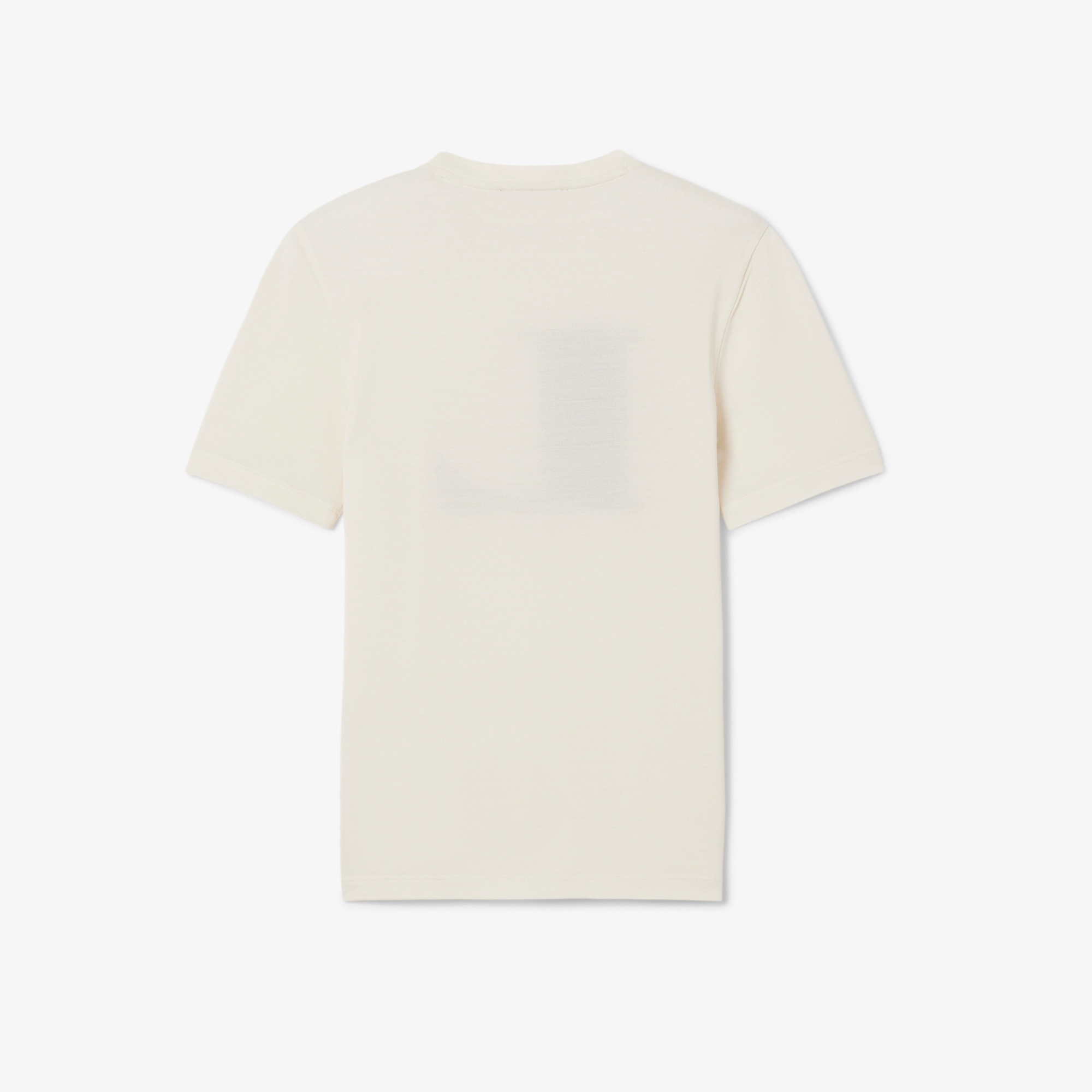 Lacoste Runway Kadın Bisiklet Yaka Baskılı İpek Beyaz T-Shirt