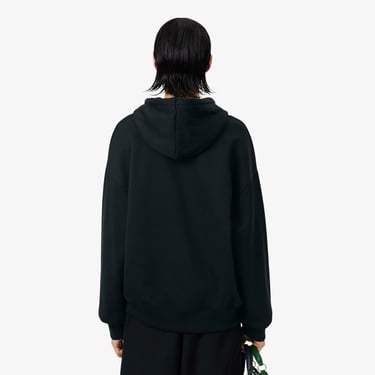  Lacoste Runway Erkek Oversize Fit Kapüşonlu Koyu Yeşil Sweatshirt