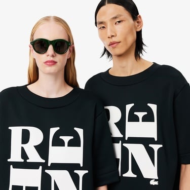  Lacoste Runway Unisex Relaxed Fit Bisiklet Yaka Baskılı Koyu Yeşil T-Shirt