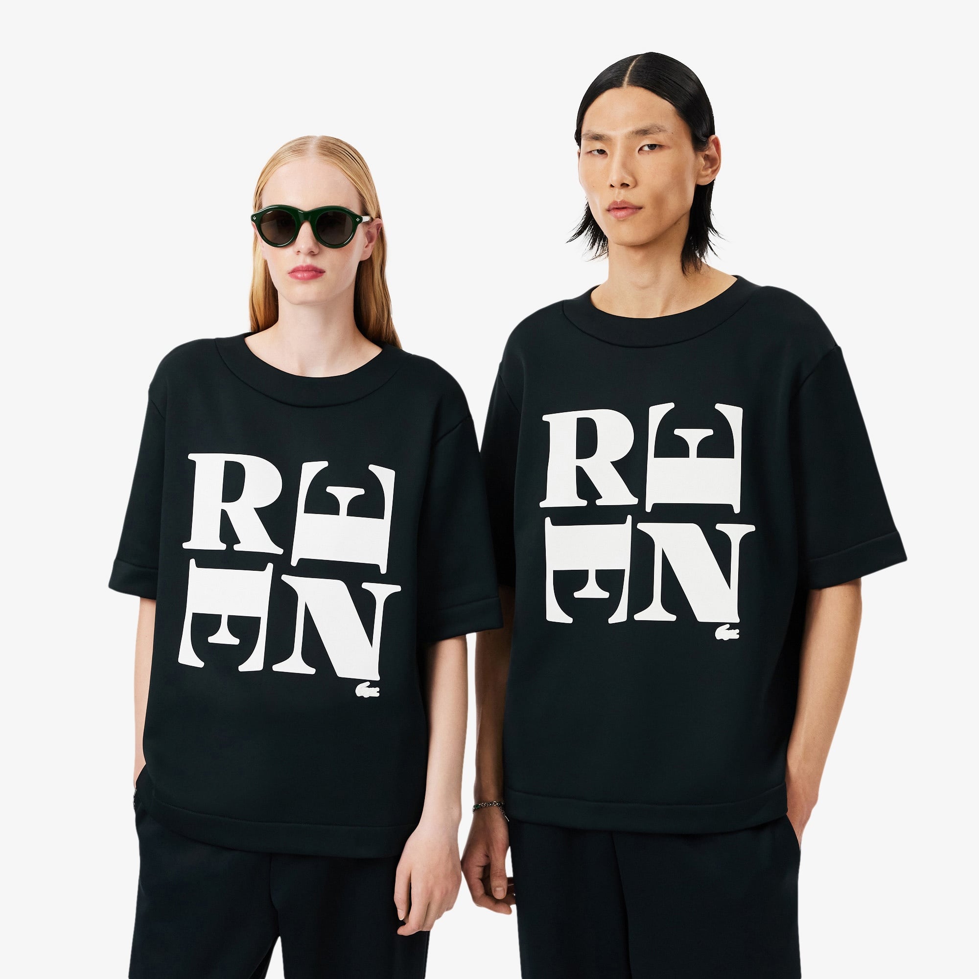 Lacoste Runway Unisex Relaxed Fit Bisiklet Yaka Baskılı Koyu Yeşil T-Shirt