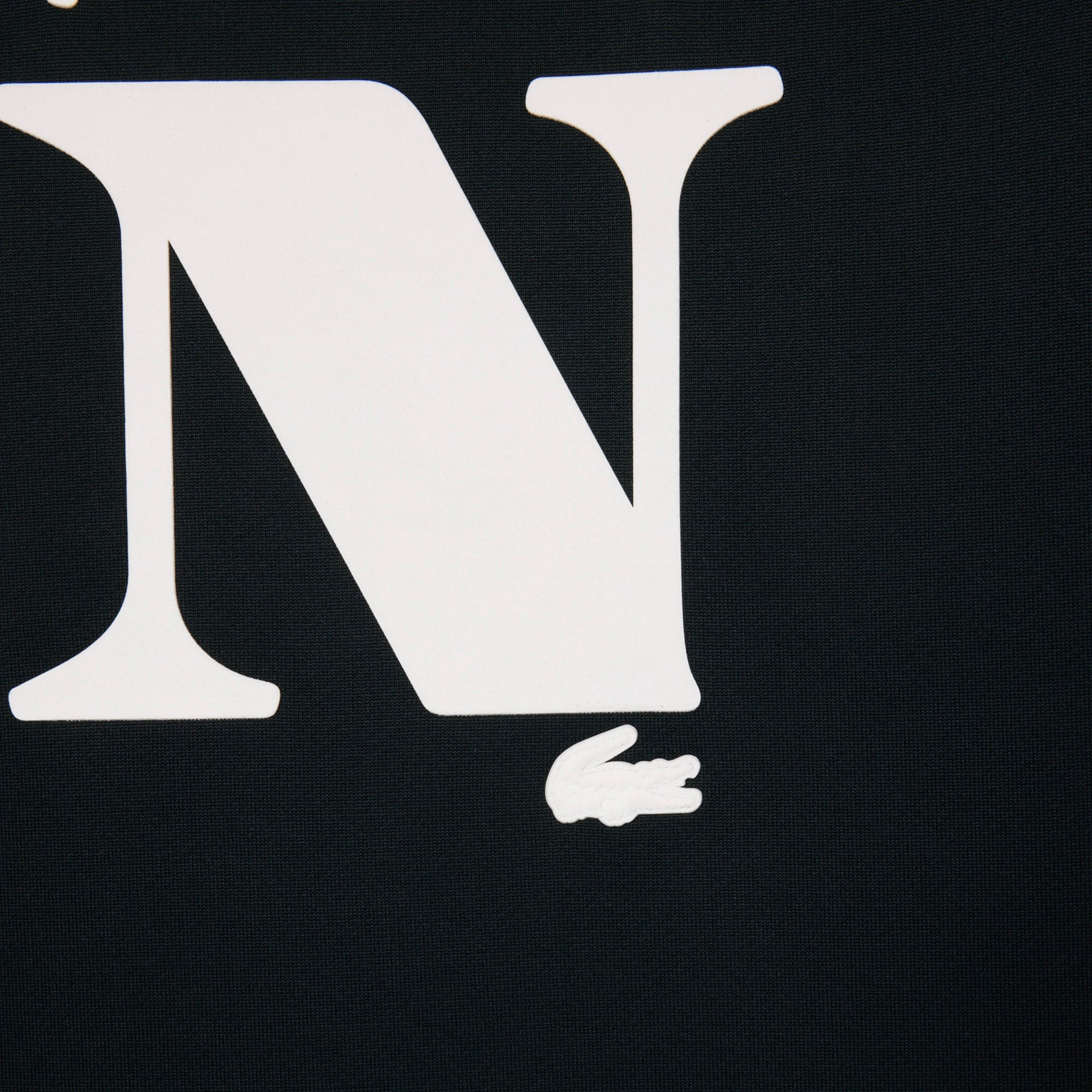 Lacoste Runway Unisex Relaxed Fit Bisiklet Yaka Baskılı Koyu Yeşil T-Shirt