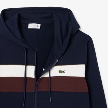  Lacoste Erkek Classic Fit Kapüşonlu Renk Bloklu Lacivert Sweatshirt