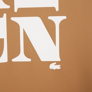  Lacoste Runway Unisex Relaxed Fit Bisiklet Yaka Baskılı Kahverengi T-Shirt