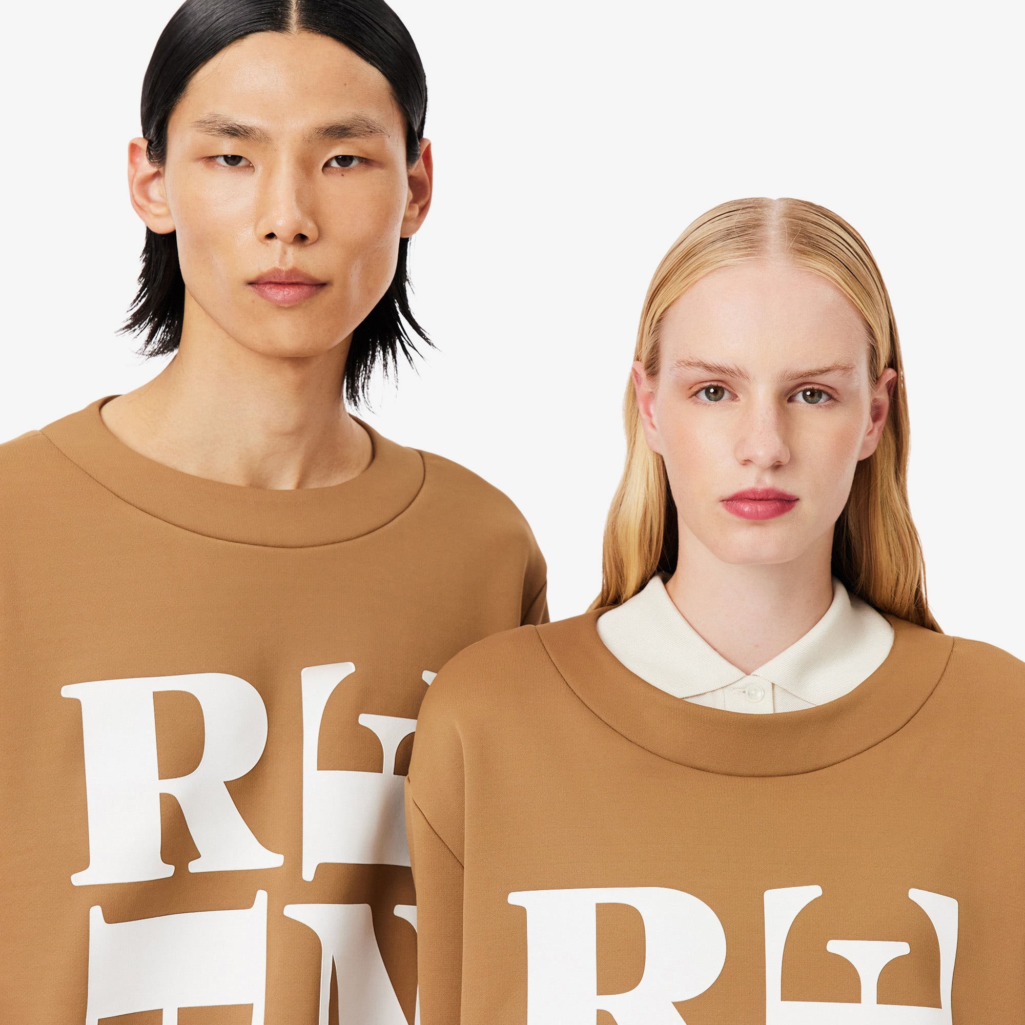 Lacoste Runway Unisex Relaxed Fit Bisiklet Yaka Baskılı Kahverengi T-Shirt