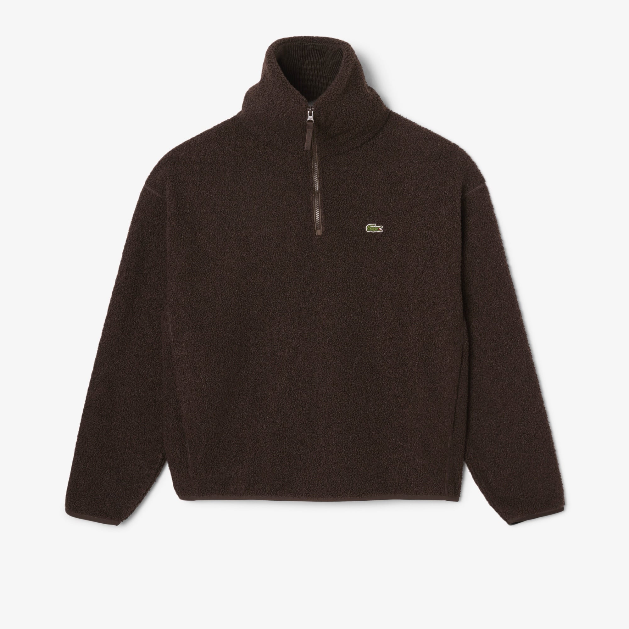 Lacoste Erkek Loose Fit Yarım Fermuarlı Kahverengi Sweatshirt