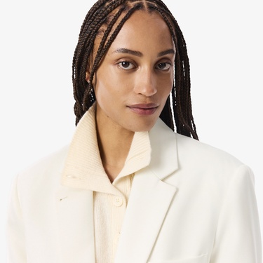  Lacoste Kadın Relaxed Fit Krem Blazer Ceket