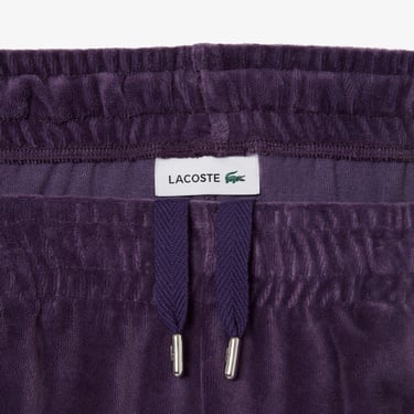  Lacoste Kadın Wide Leg Kadife Mor Eşofman Altı