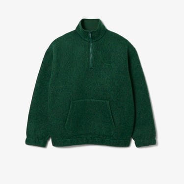  Lacoste Erkek Loose Fit Yarım Fermuarlı Yeşil Sweatshirt