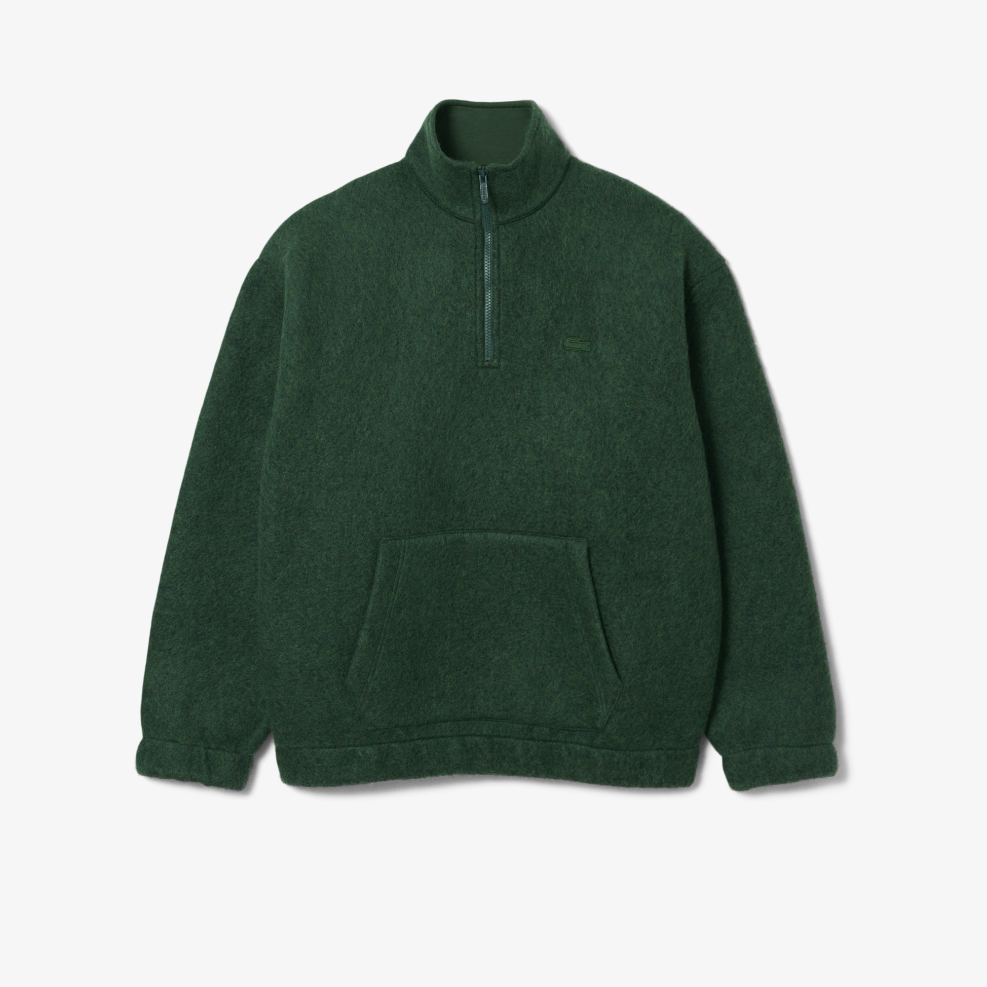  Lacoste Erkek Loose Fit Yarım Fermuarlı Yeşil Sweatshirt